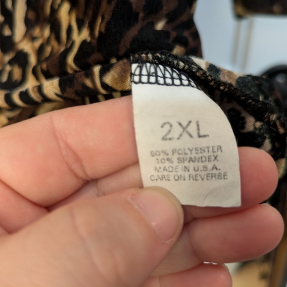 Briggs New York Brown Animal Print Blouse - Picture 6 of 11